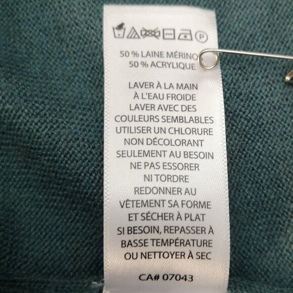 Tahari Ladies Size Medium Green Merino Wool Blend Long Duster Open Cardigan - Picture 7 of 10